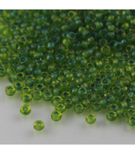 TOHO Round 8/0 Inside-Color Lime Green/Opaque Green Lined - 10g