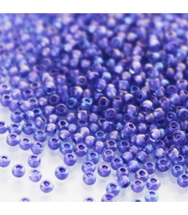 Бисер ТОХО круглый 11/0 Inside-Color Lt Sapphire/Opaque Purple Lined - 10g