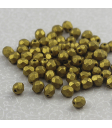 Beads Fire Polish 4 mm Matte Metallic Aztec Gold