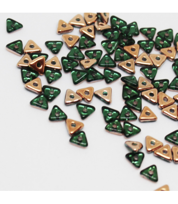 CzechMates Tri-Beads 4mm Emerald Capri Gold  - 5g