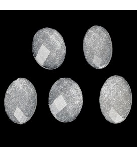 Kaboszon akrylowy Perłowa biel 13x18mm - 4szt
